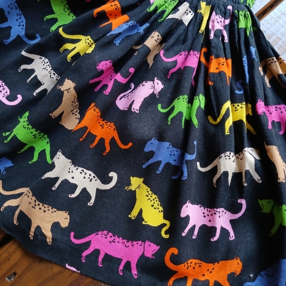 H&M XS/S black rainbow leopard cat print mini skirt - Picture 5 of 7